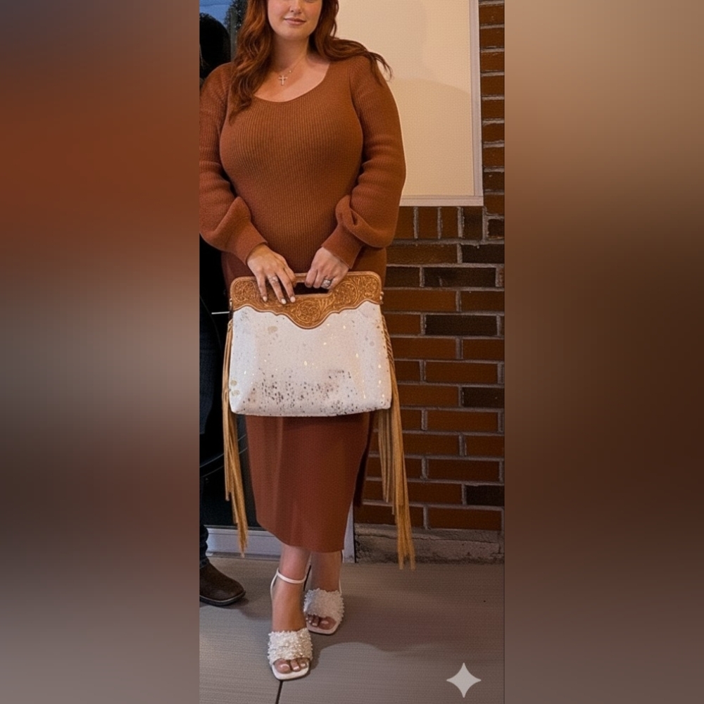 Lulu's Burnt Orange Sweater Dress